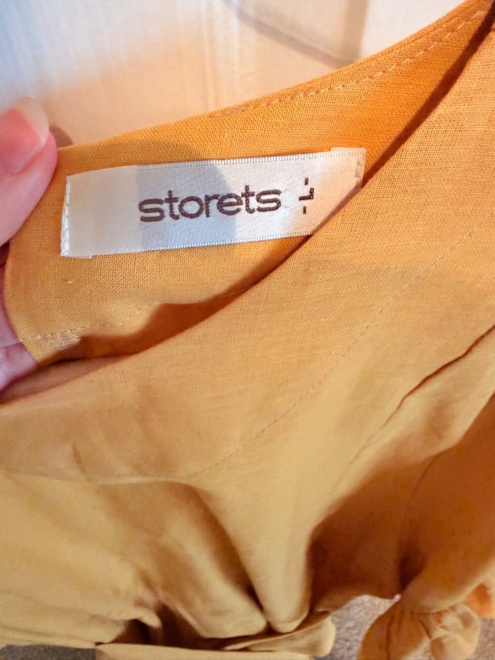 Storets Mustard Yellow Ruffle Wrap Mini Dress - Picture 2 of 3